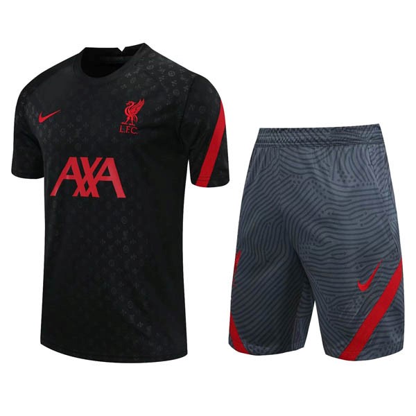 Trainingsshirt Liverpool Komplett Set 2020-21 Schwarz Grau